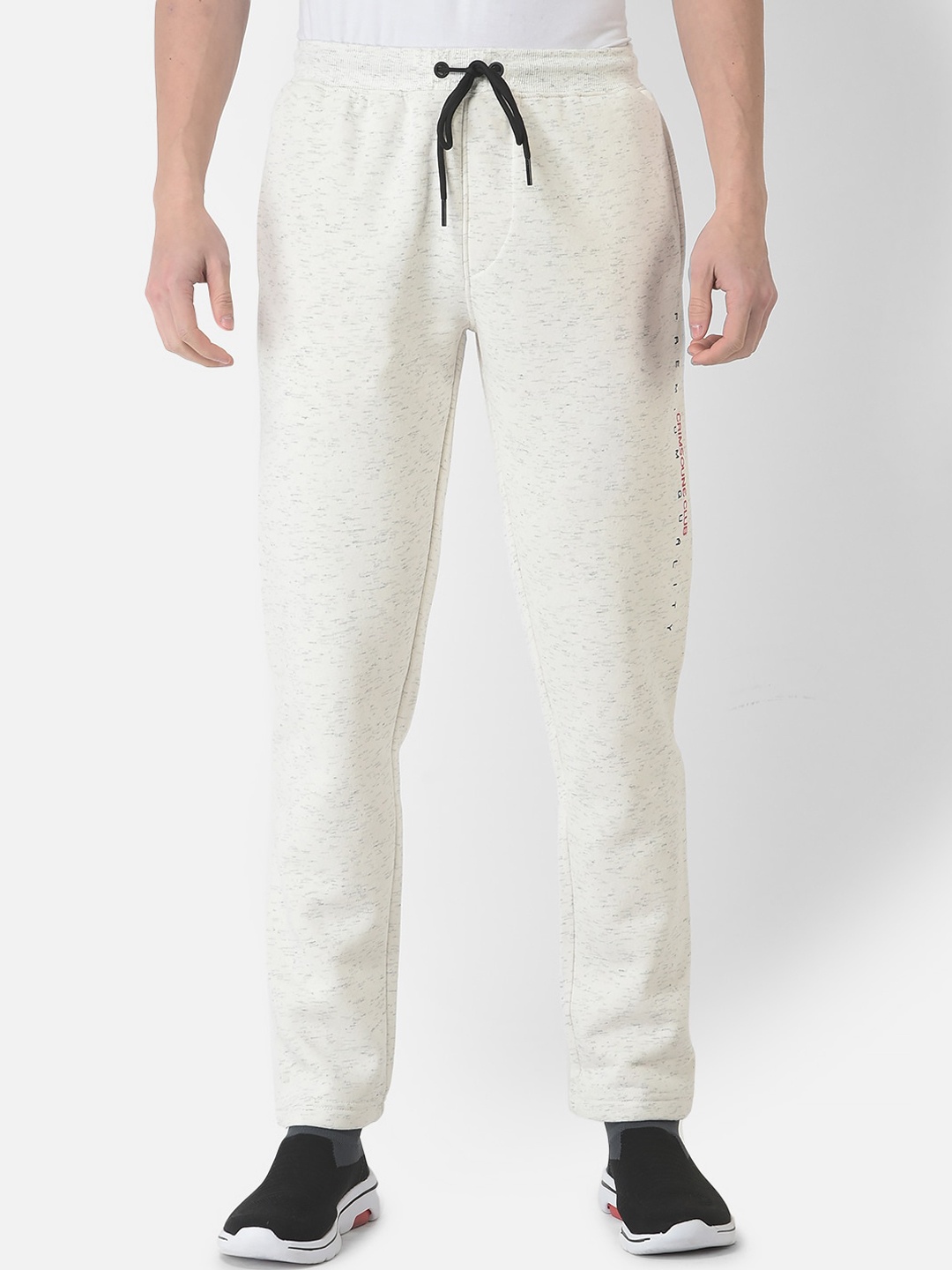 Crimsoune Club Men Mid-Rise Track Pants, Off white