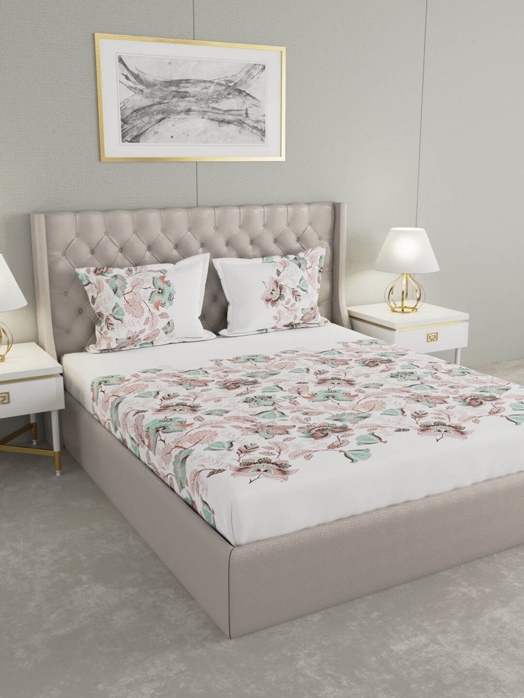 Raymond Home White & Beige Floral 200 TC Pure Cotton King Bedsheet with 2 Pillow Covers
Raymond Home White & Beige Floral 200 TC Pure Cotton King Bedsheet with 2 Pillow Covers