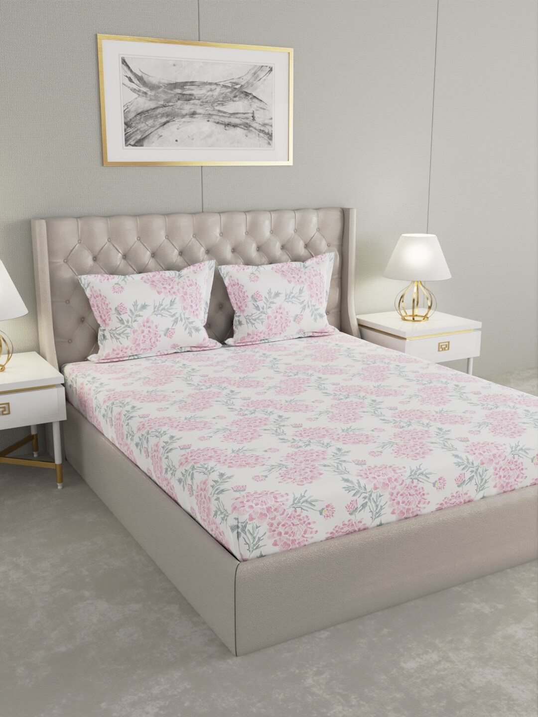 Raymond Home White & Pink Floral 200 TC King Pure Cotton Bedsheet with 2 Pillow Covers
Raymond Home White & Pink Floral 200 TC King Pure Cotton Bedsheet with 2 Pillow Covers
