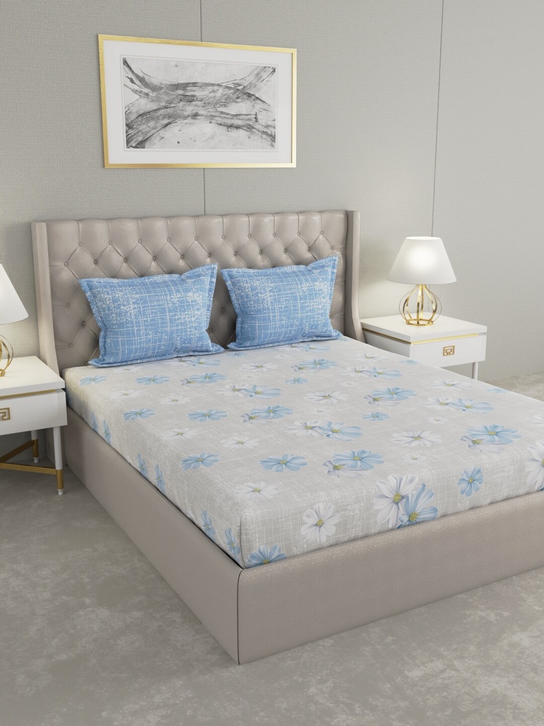 Raymond Home Blue & Grey Floral 120 TC Pure Cotton King Bedsheet with 2 Pillow Covers
Raymond Home Blue & Grey Floral 120 TC Pure Cotton King Bedsheet with 2 Pillow Covers