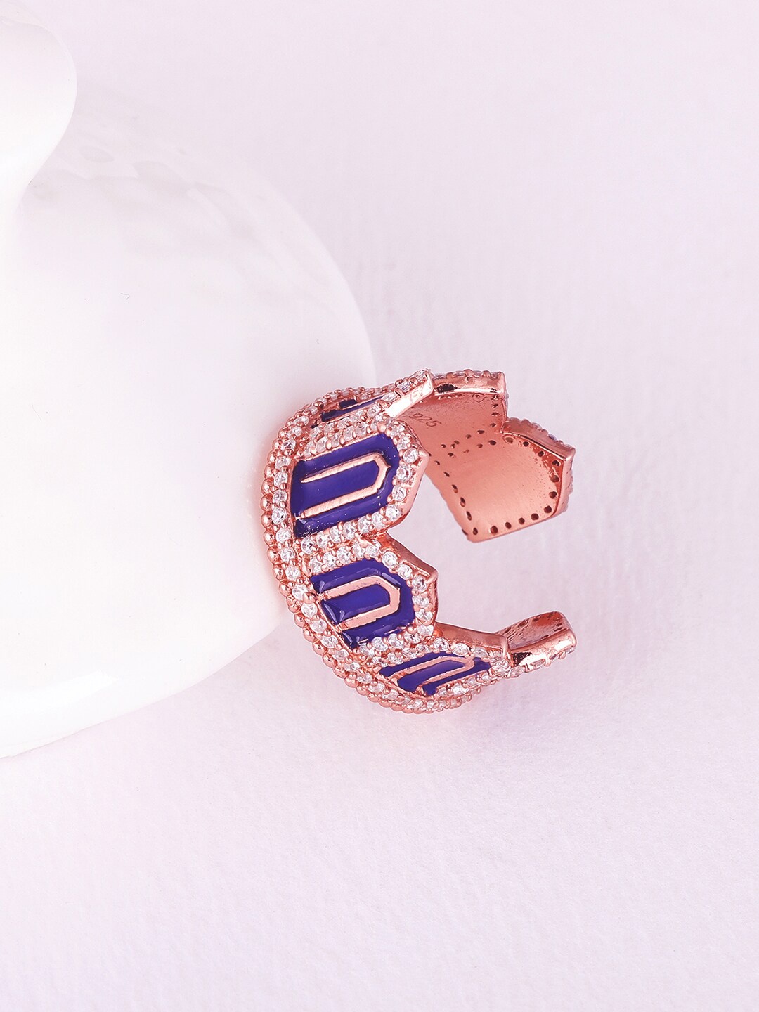 GIVA 92.5 Sterling Silver Silver Rose Gold-Plated Stone-Studded Adjustable Finger Ring
GIVA 92.5 Sterling Silver Silver Rose Gold-Plated Stone-Studded Adjustable Finger Ring