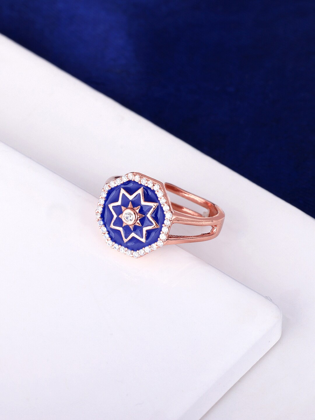 GIVA 92.5 Sterling Silver Silver Rose Gold-Plated Stone-Studded Adjustable Finger Ring
GIVA 92.5 Sterling Silver Silver Rose Gold-Plated Stone-Studded Adjustable Finger Ring