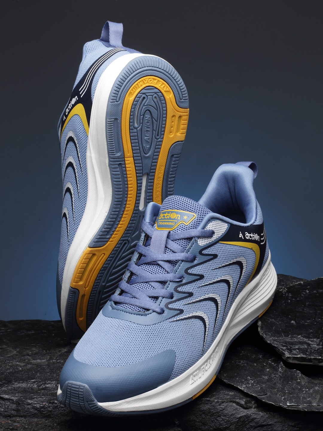 Action Men Mesh Running Non-Marking Shoes, Blue