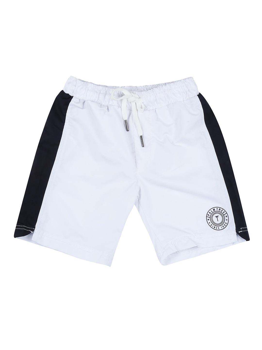 Palm Tree Boys Cotton Shorts, White