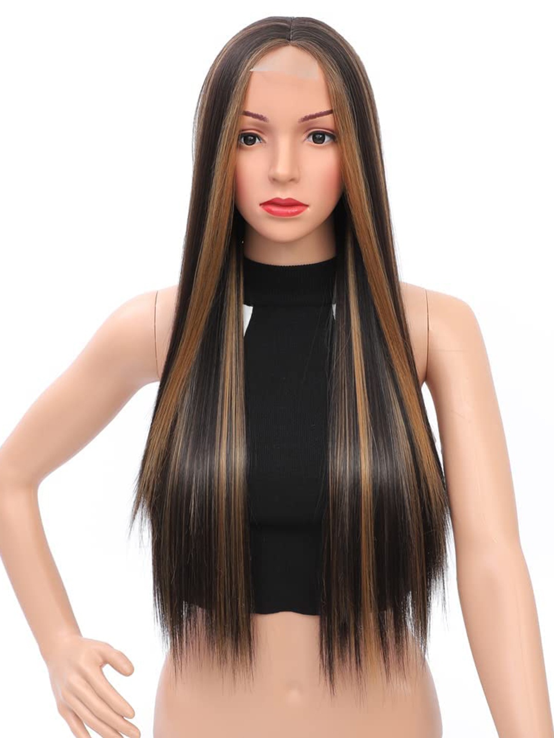 CHANDERKASH Straight Synthetic Silky Long Natural Full Head Wigs - Golden Highlight, Gold
CHANDERKASH Straight Synthetic Silky Long Natural Full Head Wigs - Golden Highlight, Gold