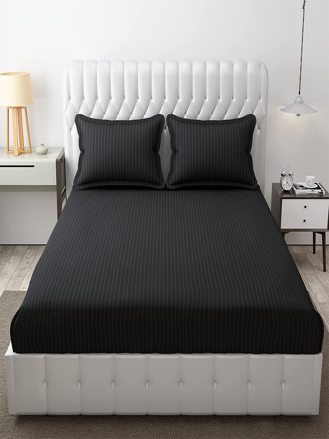 Hammer Home Grey Melange Striped 200 TC King Microfiber Bedsheet with 2 Pillow Covers
Hammer Home Grey Melange Striped 200 TC King Microfiber Bedsheet with 2 Pillow Covers