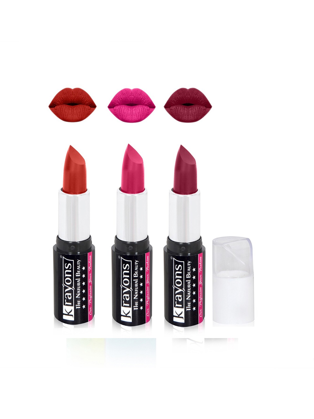krayons Set of 3 The Natural Beauty Moisturizing & Long-Lasting Matte Lipstick - 4 g each, Pink
krayons Set of 3 The Natural Beauty Moisturizing & Long-Lasting Matte Lipstick - 4 g each, Pink
