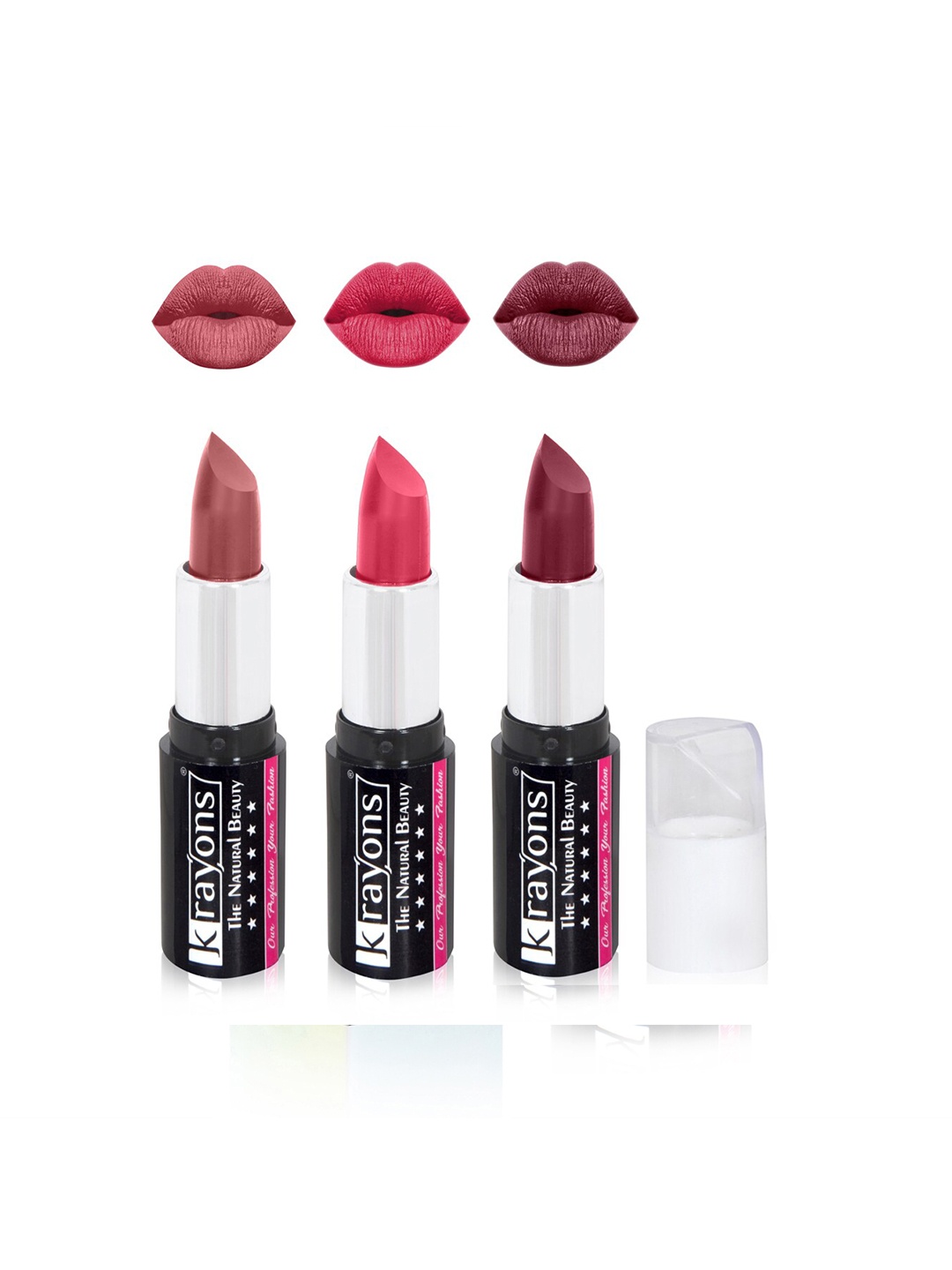 krayons Set of 3 The Natural Beauty Lipsticks 4g Each-Moody Maroon,Pink Flower,Coral Nude
krayons Set of 3 The Natural Beauty Lipsticks 4g Each-Moody Maroon,Pink Flower,Coral Nude