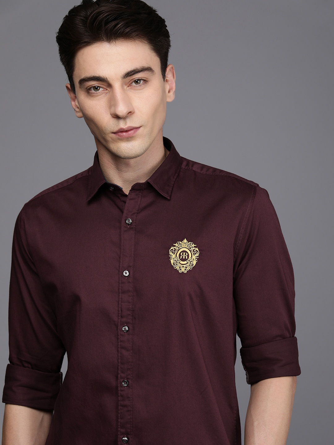 Raymond Men Pure Cotton Solid Slim Fit Casual Shirt With Embroidered Detail, Burgundy
Raymond Men Pure Cotton Solid Slim Fit Casual Shirt With Embroidered Detail, Burgundy