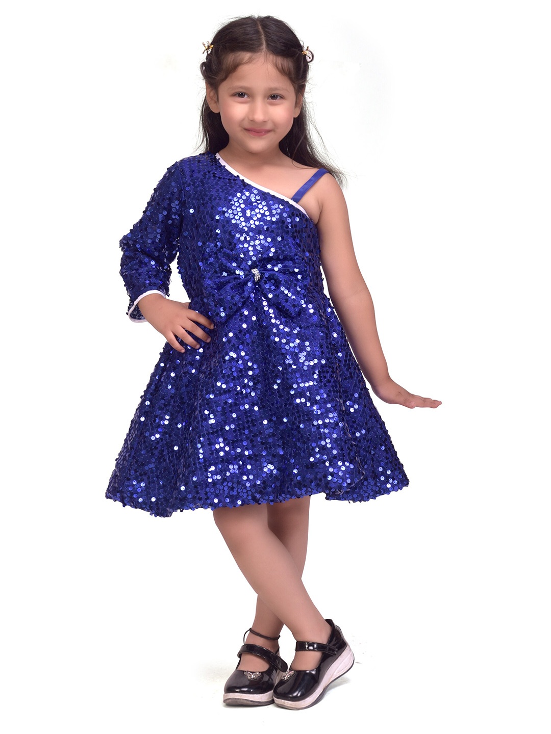 R Cube Blue Satin Dress