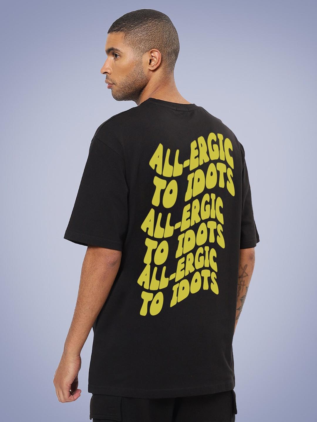 Mad Over Print Men Typography Printed Drop-Shoulder Sleeves Oversized Cotton T-shirt, Black
Mad Over Print Men Typography Printed Drop-Shoulder Sleeves Oversized Cotton T-shirt, Black
