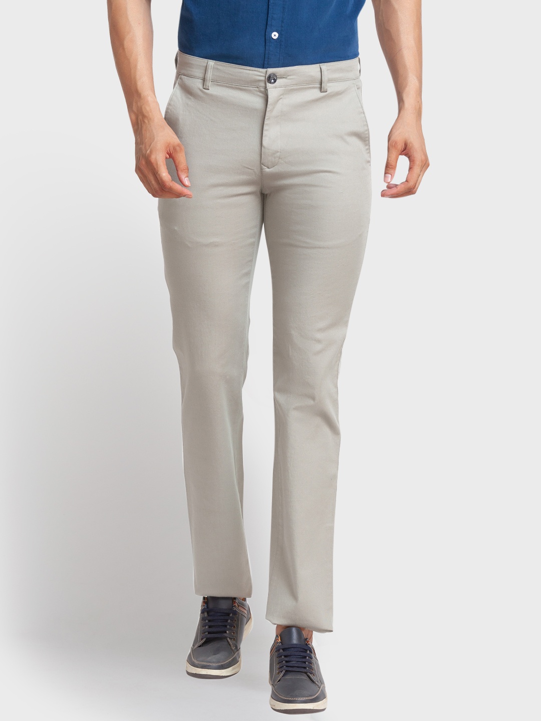 ColorPlus Men Mid-Rise Trousers, Green