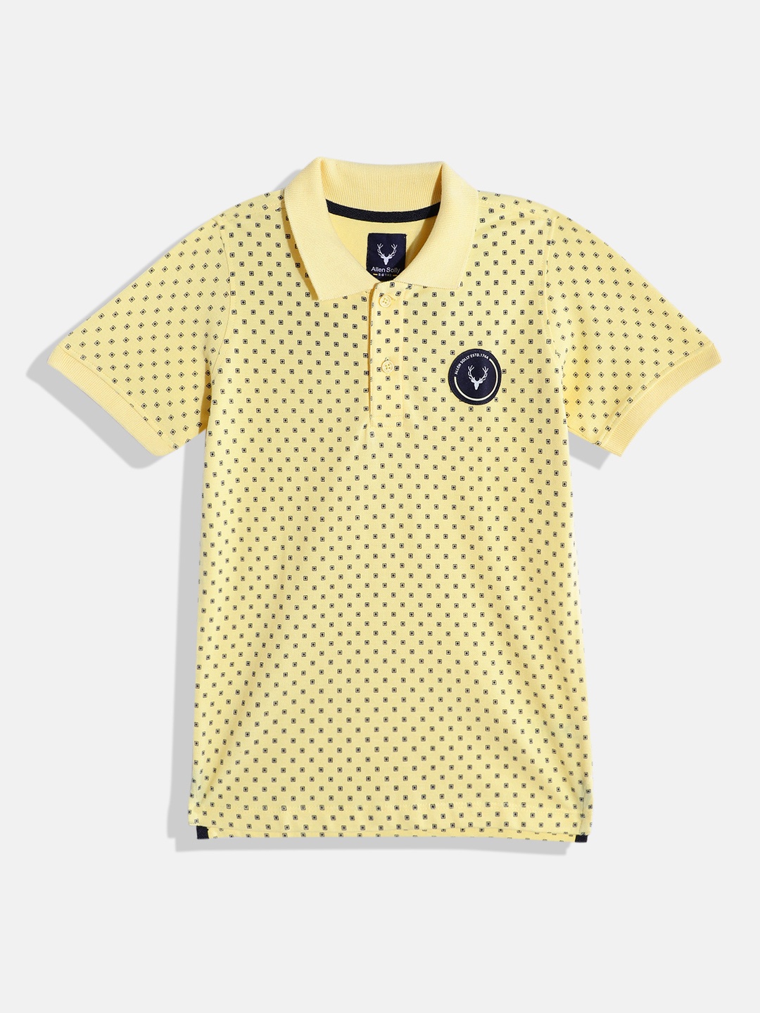 Allen Solly Junior Boys Printed Polo Collar Pure Cotton Applique Detail T-shirt, Yellow
Allen Solly Junior Boys Printed Polo Collar Pure Cotton Applique Detail T-shirt, Yellow
