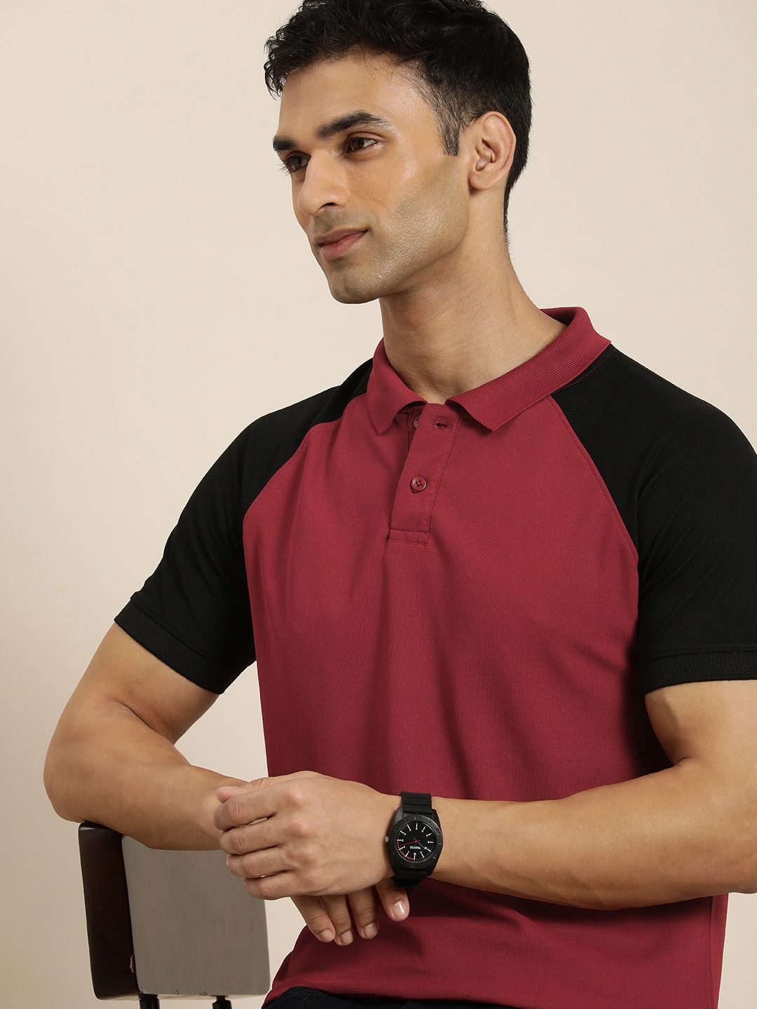 INVICTUS Men Polo Collar T-shirt, Maroon