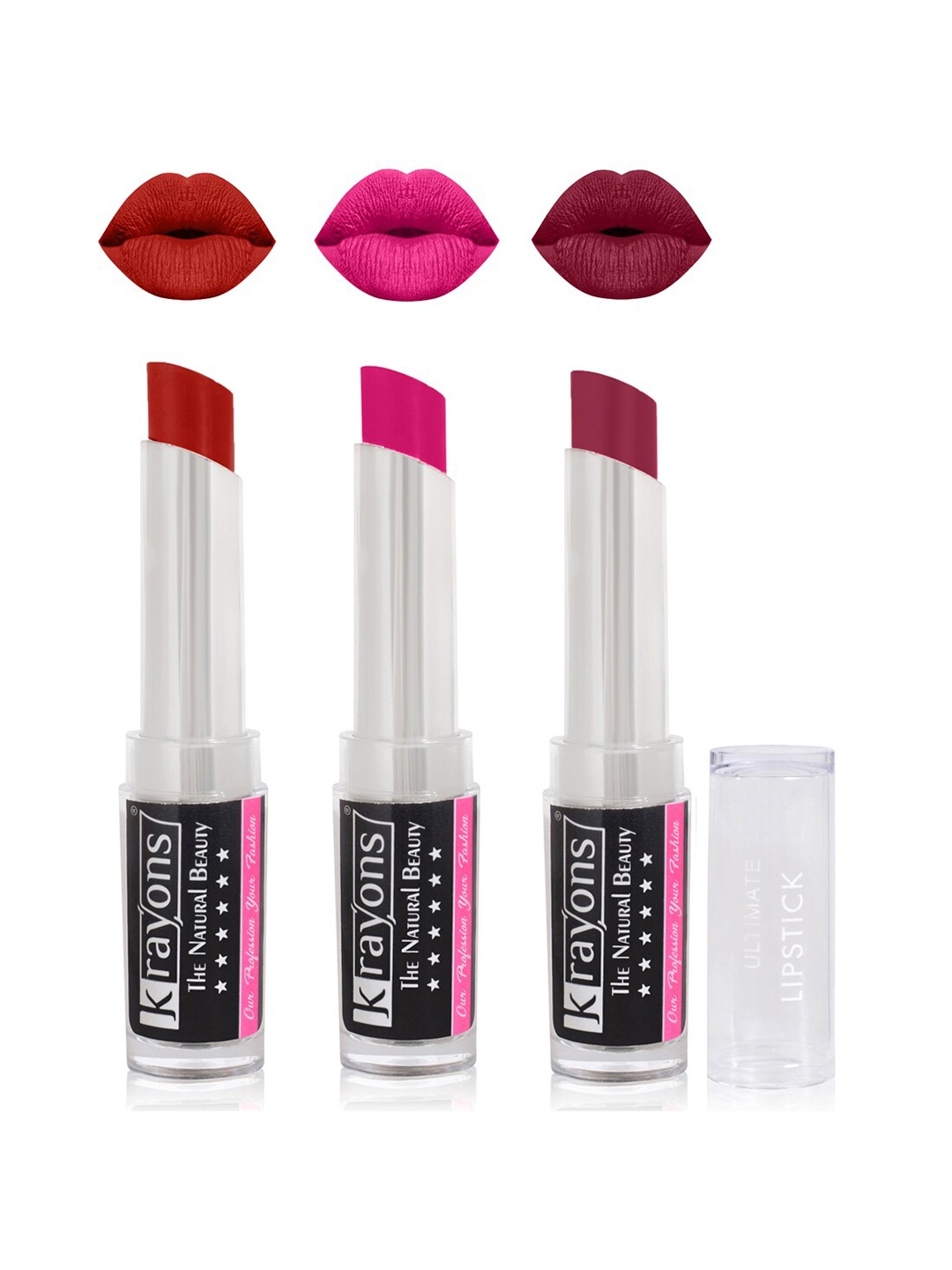 krayons Set of 3 The Natural Beauty Ultimate Moisturizing Matte Lipstick - 3.5 g each, Pink
krayons Set of 3 The Natural Beauty Ultimate Moisturizing Matte Lipstick - 3.5 g each, Pink