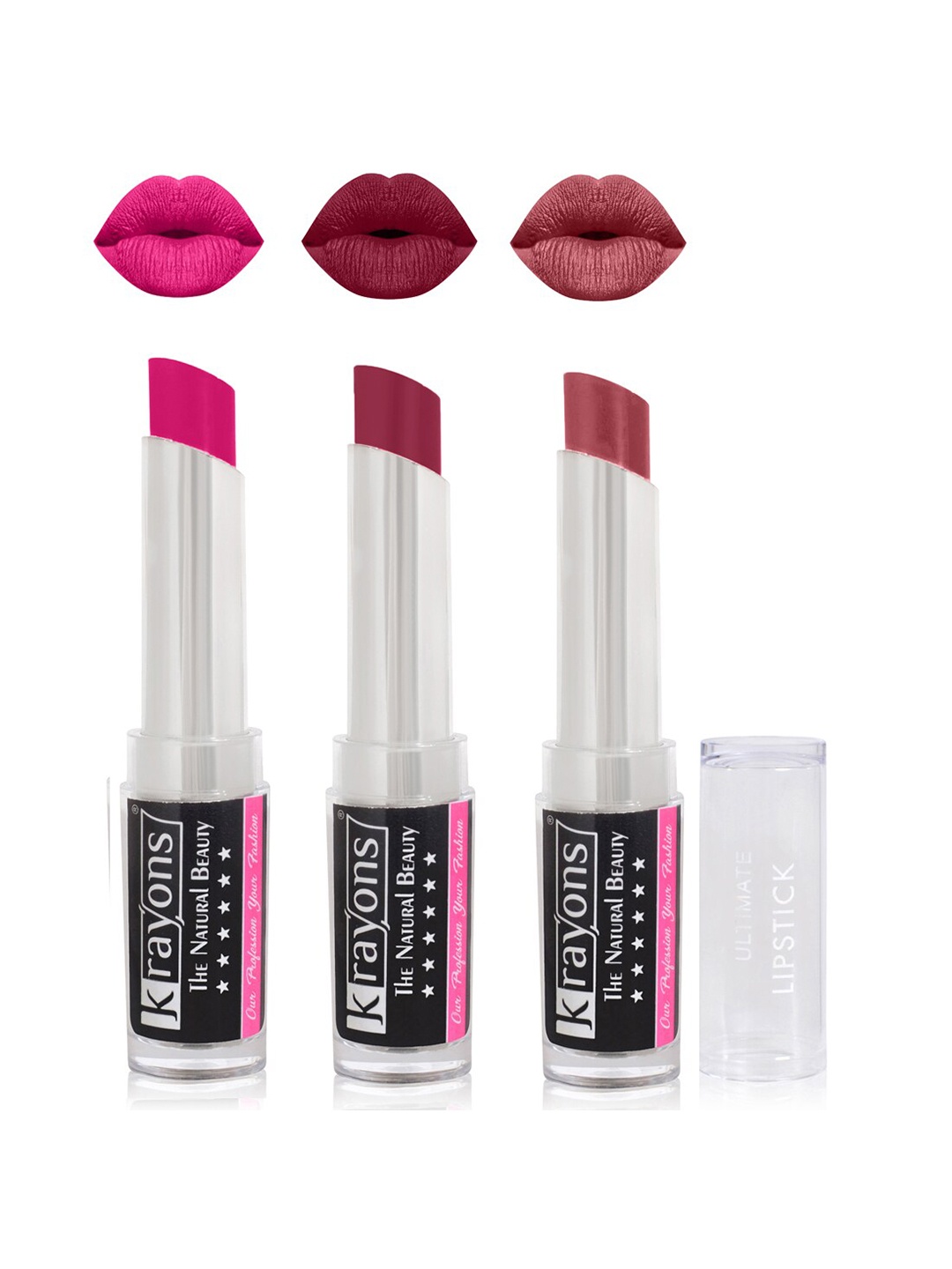 krayons Set of 3 The Natural Beauty Ultimate Moisturizing Matte Lipstick - 3.5 g each, Pink
krayons Set of 3 The Natural Beauty Ultimate Moisturizing Matte Lipstick - 3.5 g each, Pink