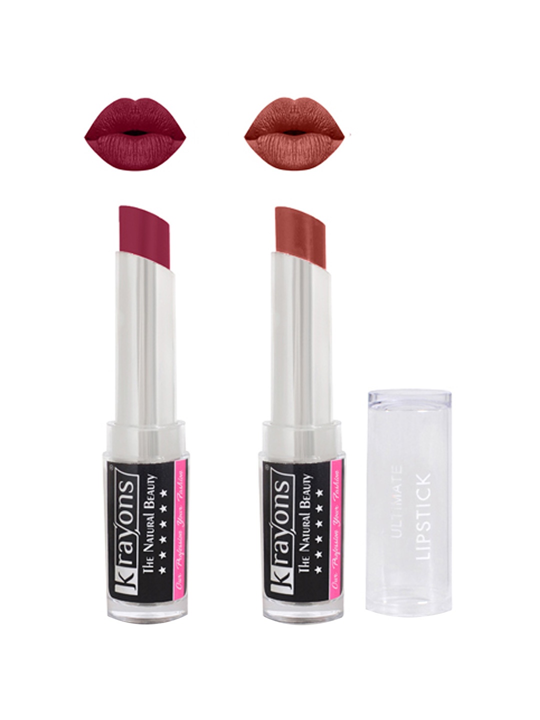 krayons Set Of 2 The Natural Beauty Ultimate Moisturizing Matte Lipsticks - 3.5 gm Each, Pink
krayons Set Of 2 The Natural Beauty Ultimate Moisturizing Matte Lipsticks - 3.5 gm Each, Pink