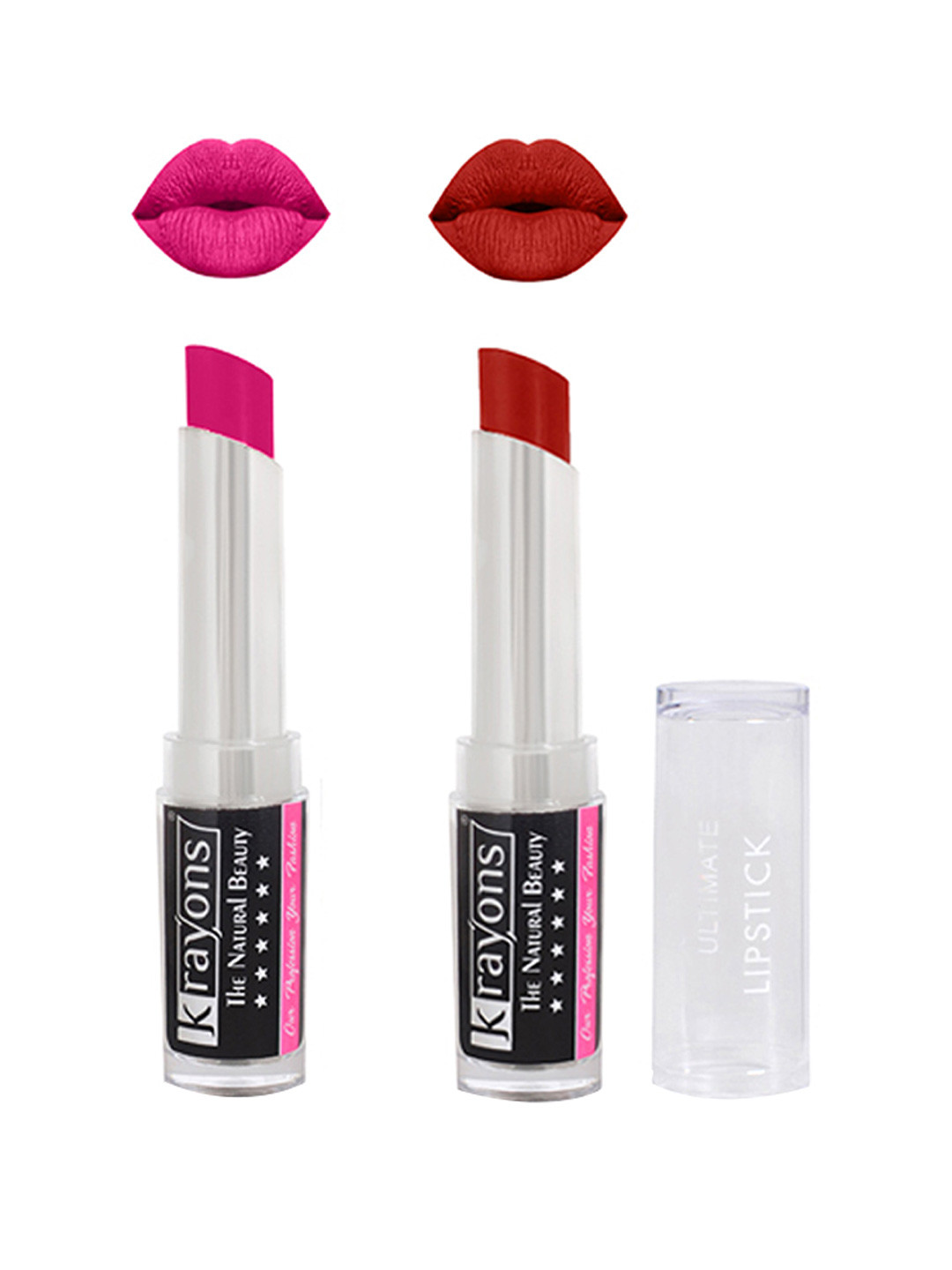 krayons Set Of 2 The Natural Beauty Ultimate Moisturizing Matte Lipsticks - 3.5 gm Each, Pink
krayons Set Of 2 The Natural Beauty Ultimate Moisturizing Matte Lipsticks - 3.5 gm Each, Pink
