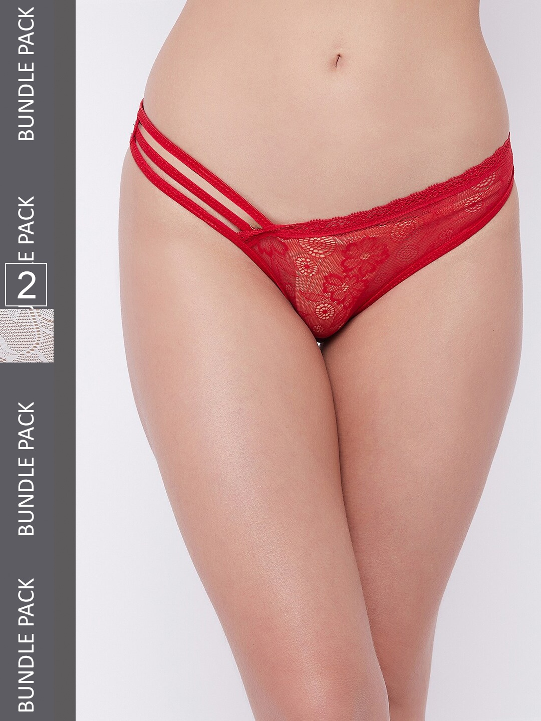 SECRETS BY ZEROKAATA Women Pack Of 2 Assorted Self Design Lace Low-Rise Bikini Briefs
SECRETS BY ZEROKAATA Women Pack Of 2 Assorted Self Design Lace Low-Rise Bikini Briefs