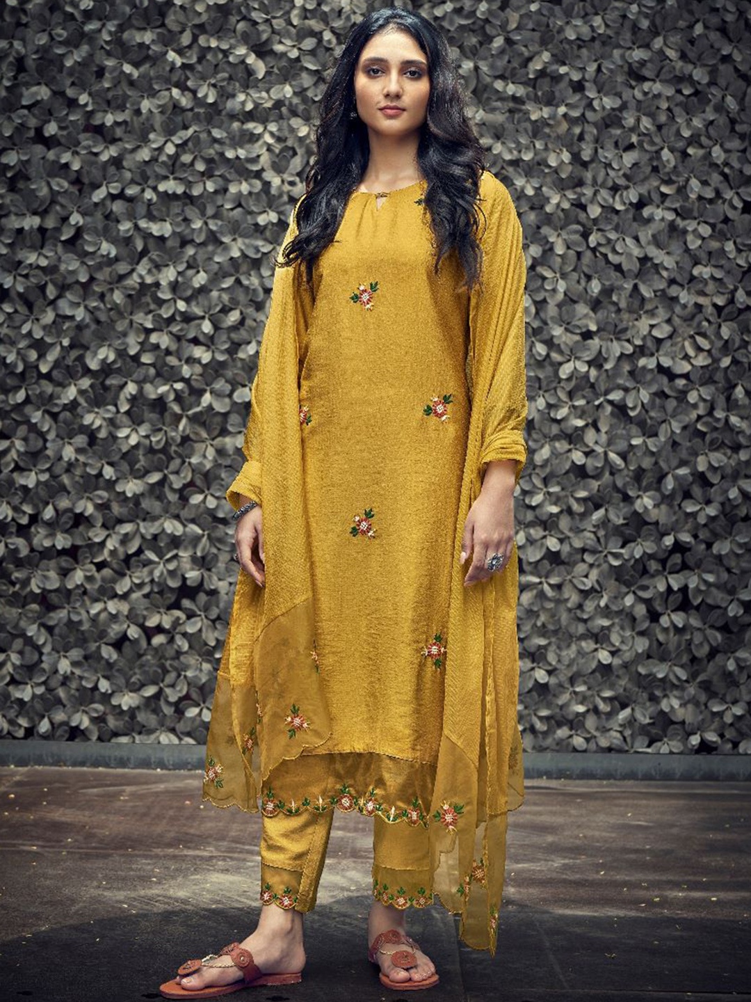 AUTUMN LANE Women Floral Embroidered Pure Cotton Kurta with Trousers & Dupatta, Yellow
AUTUMN LANE Women Floral Embroidered Pure Cotton Kurta with Trousers & Dupatta, Yellow