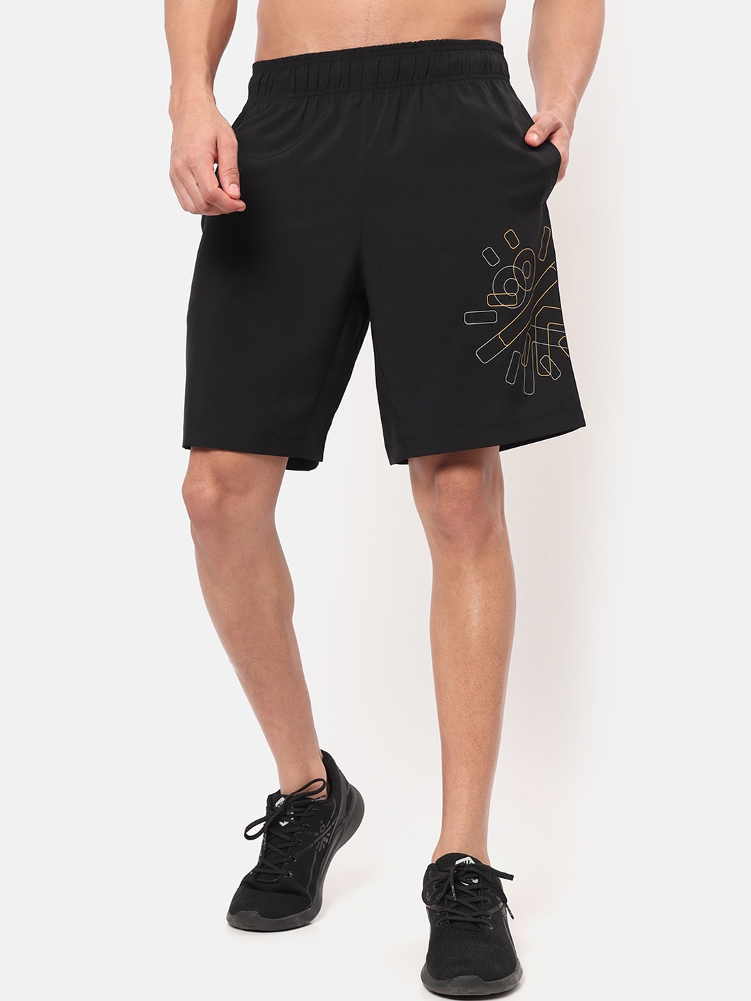 Cultsport Men Printed Sports Shorts, Black