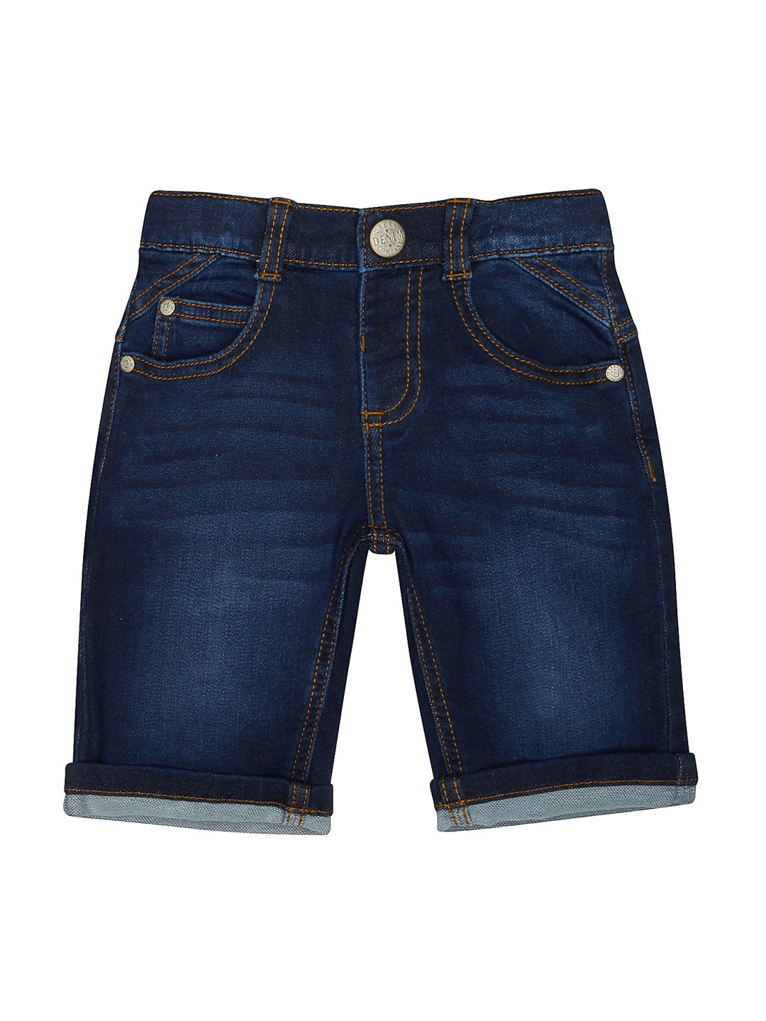 mothercare Boys Cotton Washed Denim Shorts, Blue