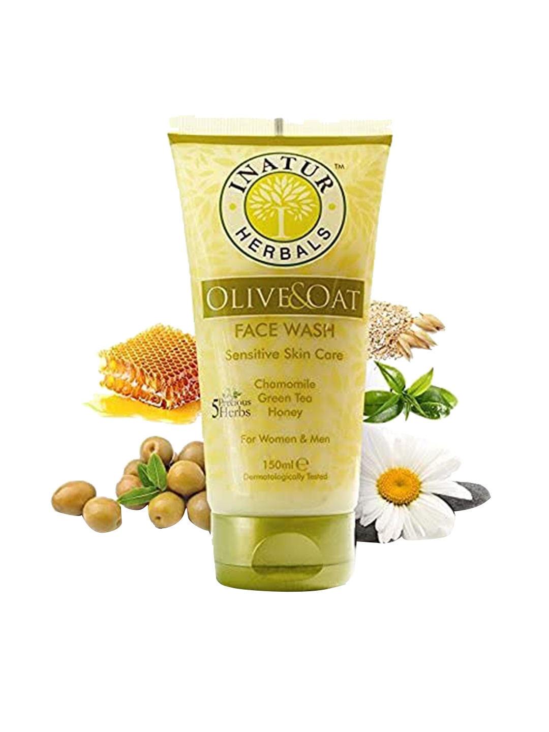 Inatur Olive & Oat Face Wash -150ml, Transparent