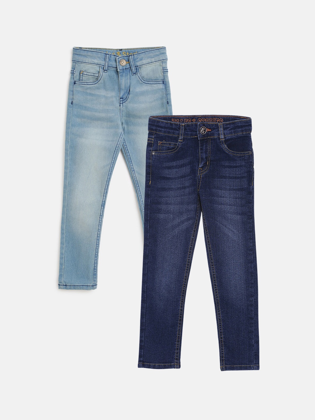 TALES & STORIES Boys Pack of 2 Slim Fit Low Distress Light Fade Stretchable Jeans, Blue
TALES & STORIES Boys Pack of 2 Slim Fit Low Distress Light Fade Stretchable Jeans, Blue