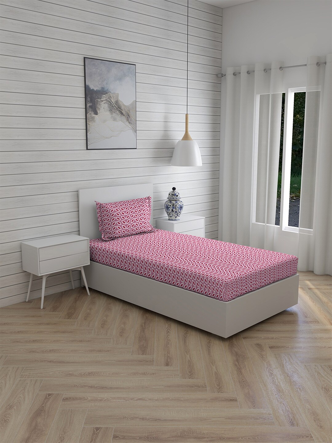 Layers Firenze Pink & White Graphic 140 TC Cotton Single Bedsheet with 1 Pillow Covers
Layers Firenze Pink & White Graphic 140 TC Cotton Single Bedsheet with 1 Pillow Covers