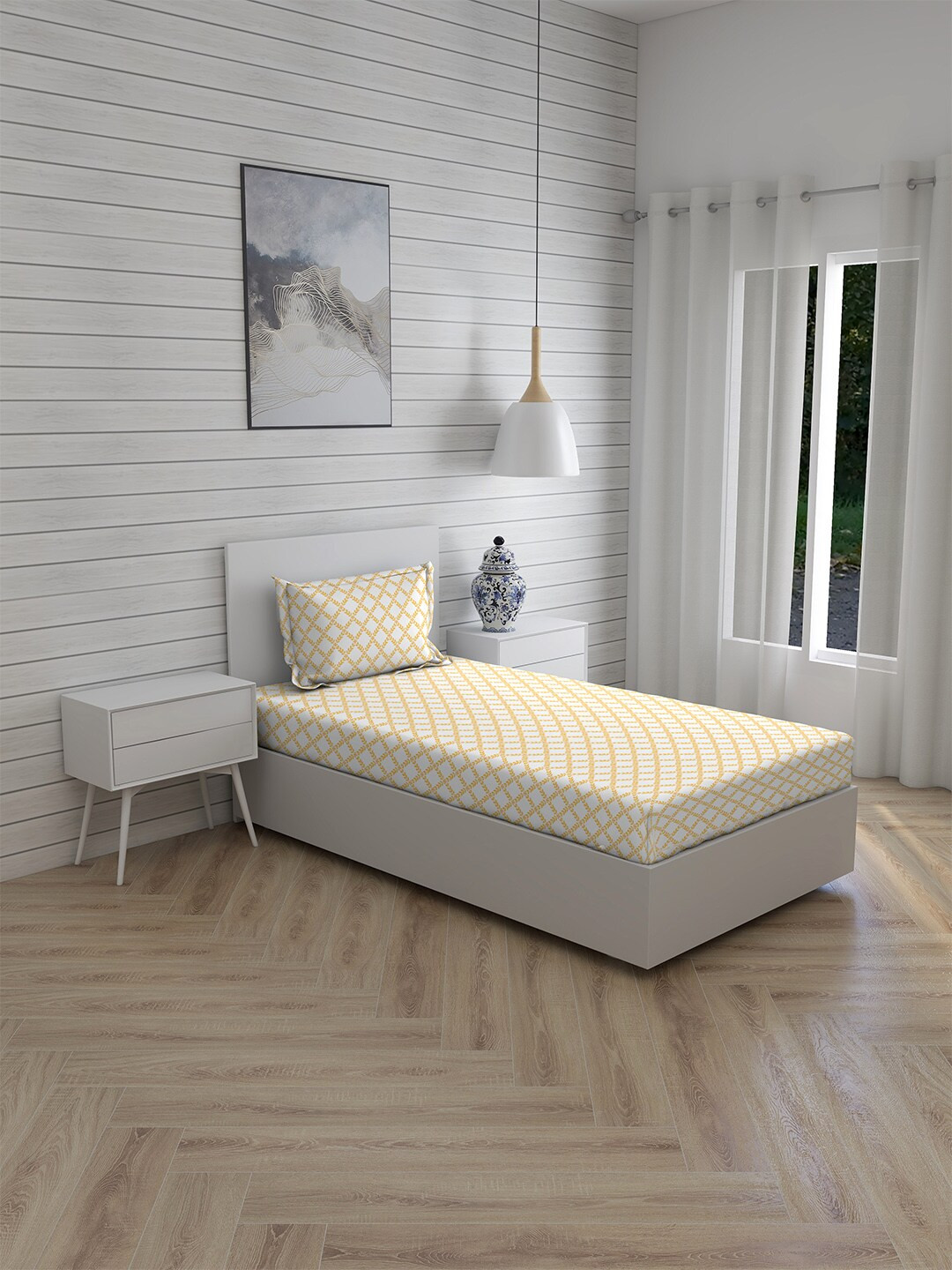 Boutique Living India White Ethnic Motifs 160 TC Single Bedsheet with Pillow Cover
Boutique Living India White Ethnic Motifs 160 TC Single Bedsheet with Pillow Cover