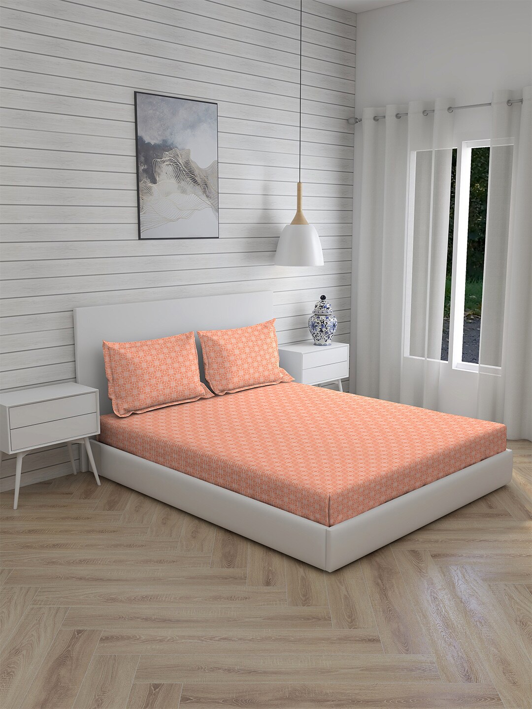 Boutique Living India Orange & White Printed 300 TC Cotton King Bedsheet & 2 Pillow Covers
Boutique Living India Orange & White Printed 300 TC Cotton King Bedsheet & 2 Pillow Covers