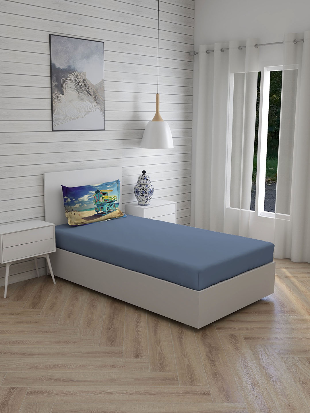 Boutique Living India Blue & Yellow 200 TC Cotton Single Bedsheet with 1 Pillow Cover
Boutique Living India Blue & Yellow 200 TC Cotton Single Bedsheet with 1 Pillow Cover