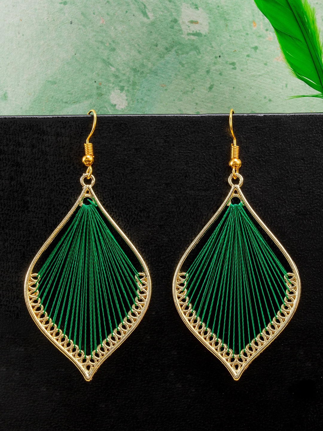 BARSANO Contemporary Drop Earrings, Gold