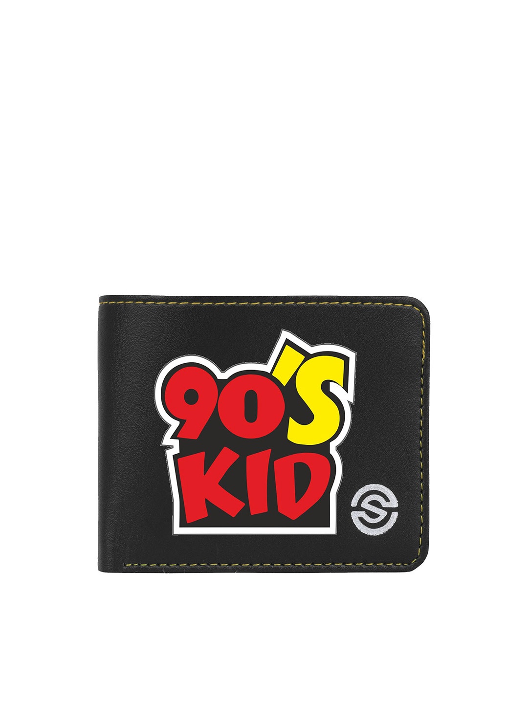 SCHARF Men Typography Printed Two Fold Wallet, Black