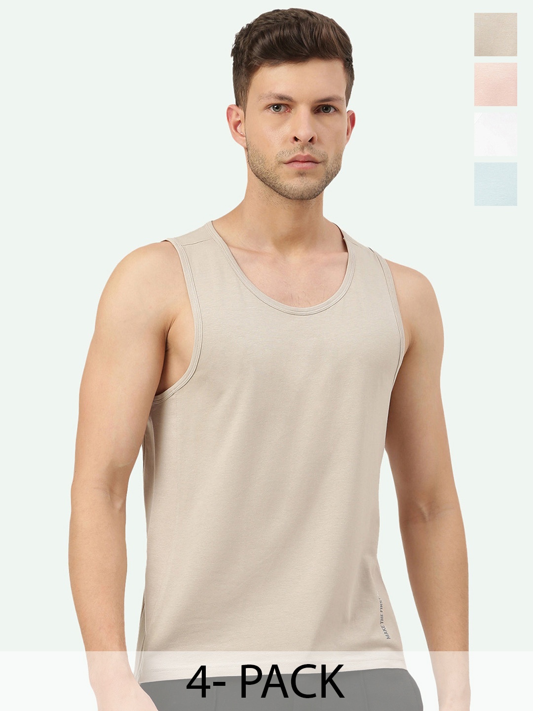 FREECULTR Men Pack Of 4 Anti-Microbial Breath-Tech Bamboo Cotton Innerwear Gym Vests, White
FREECULTR Men Pack Of 4 Anti-Microbial Breath-Tech Bamboo Cotton Innerwear Gym Vests, White