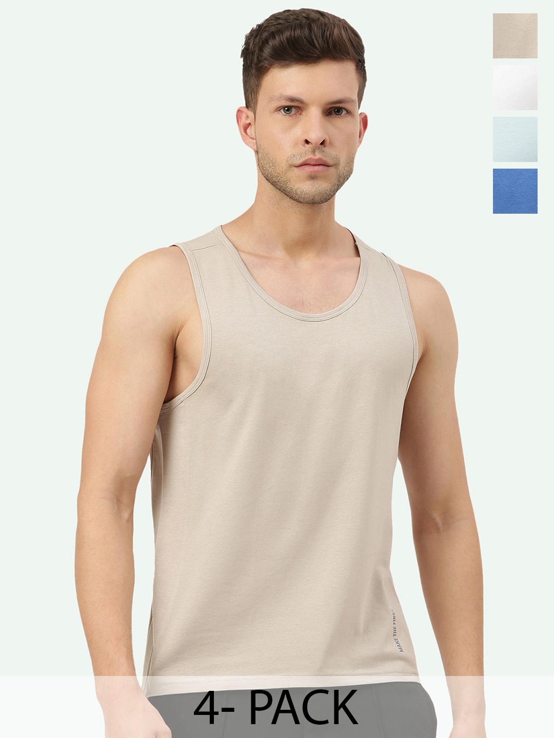 FREECULTR Men Pack Of 4 Anti-Microbial Breath-Tech Bamboo Cotton Innerwear Gym Vests, White
FREECULTR Men Pack Of 4 Anti-Microbial Breath-Tech Bamboo Cotton Innerwear Gym Vests, White