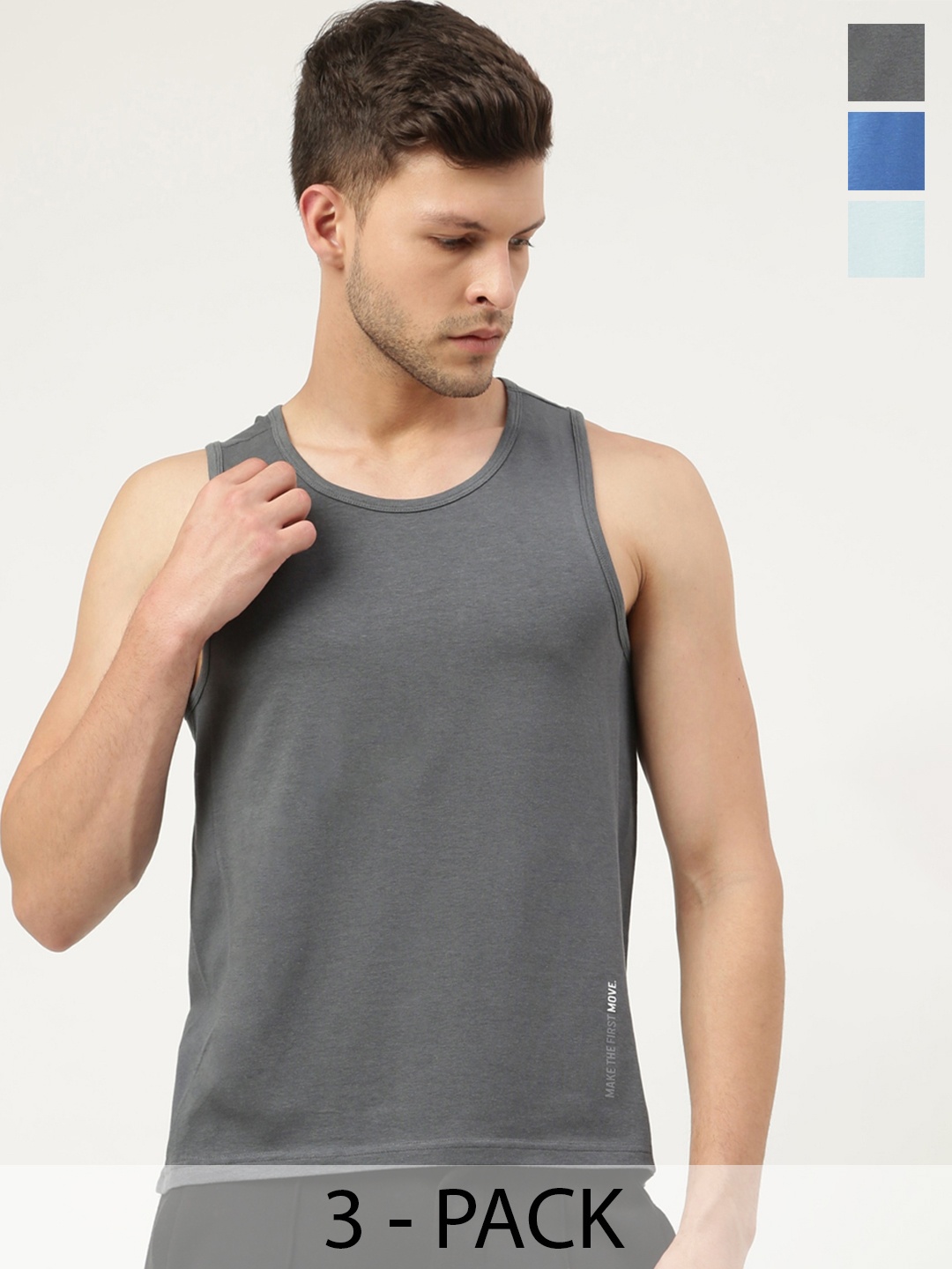 FREECULTR Men Pack Of 3 Anti-Microbial Breath-Tech Bamboo Cotton Innerwear Gym Vests, Blue
FREECULTR Men Pack Of 3 Anti-Microbial Breath-Tech Bamboo Cotton Innerwear Gym Vests, Blue