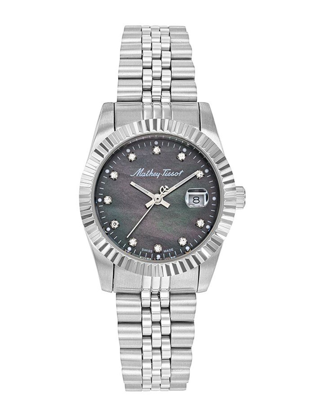 Mathey-Tissot Swiss Made Women Stainless Steel Bracelet Style Analogue Watch D910AN, Black
Mathey-Tissot Swiss Made Women Stainless Steel Bracelet Style Analogue Watch D910AN, Black