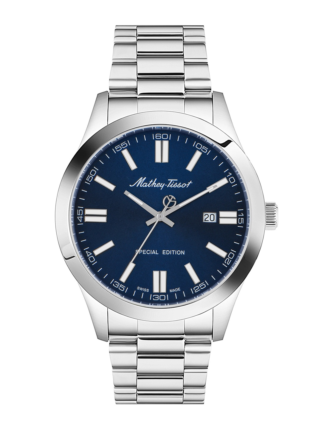 Mathey-Tissot Men Stainless Steel Bracelet Style Straps Analogue Watch H455ABU, Blue
Mathey-Tissot Men Stainless Steel Bracelet Style Straps Analogue Watch H455ABU, Blue