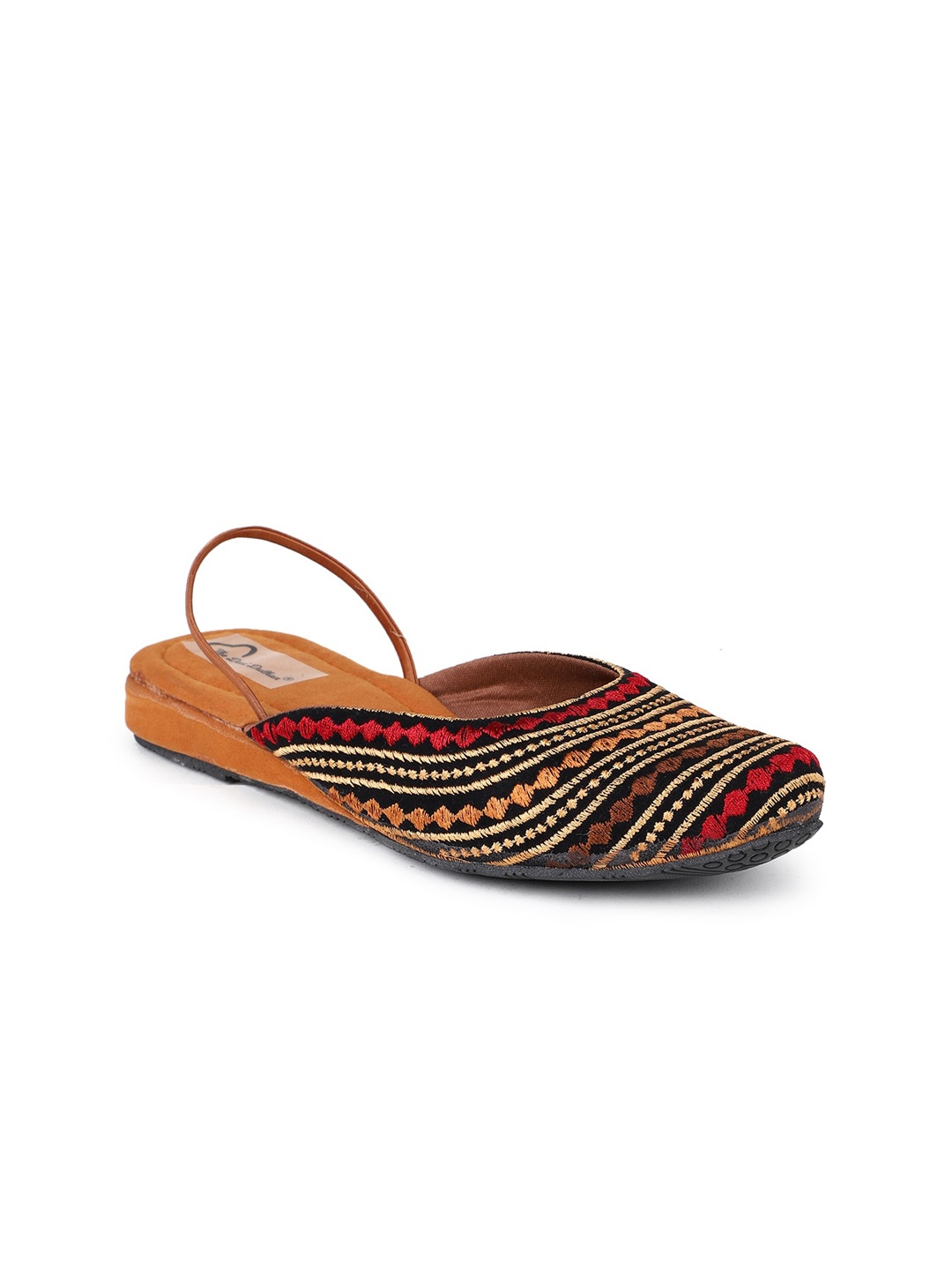 The Desi Dulhan Women Mules with Embroidered Flats, Black