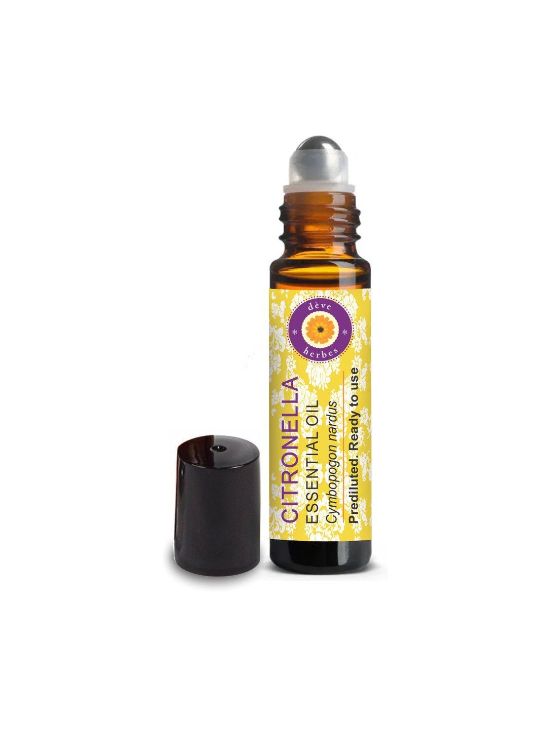 Deve Herbes Pre Diluted Ready To Use Roll-on Blend Citronella Essential Oil - 10 ml, Yellow
Deve Herbes Pre Diluted Ready To Use Roll-on Blend Citronella Essential Oil - 10 ml, Yellow