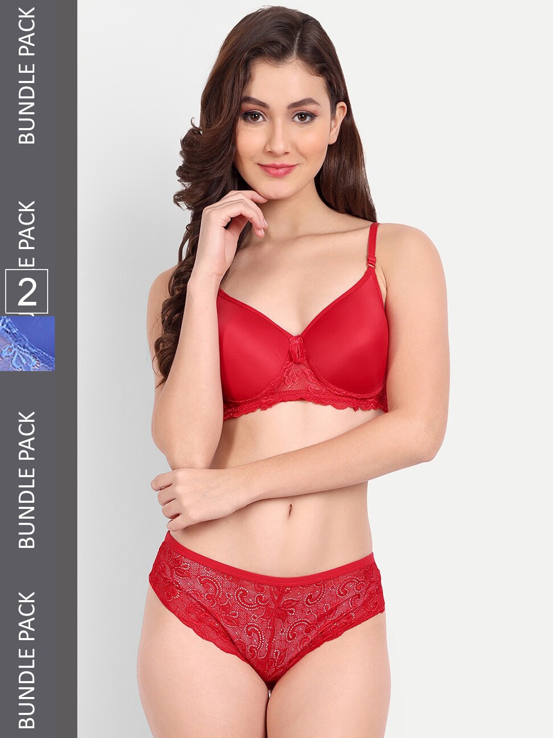 FIMS Pack Of 2 Self-Design Lightly Padded Lingerie Set NEW_Jas_Min_Set_RedBlue_B, Red
FIMS Pack Of 2 Self-Design Lightly Padded Lingerie Set NEW_Jas_Min_Set_RedBlue_B, Red
