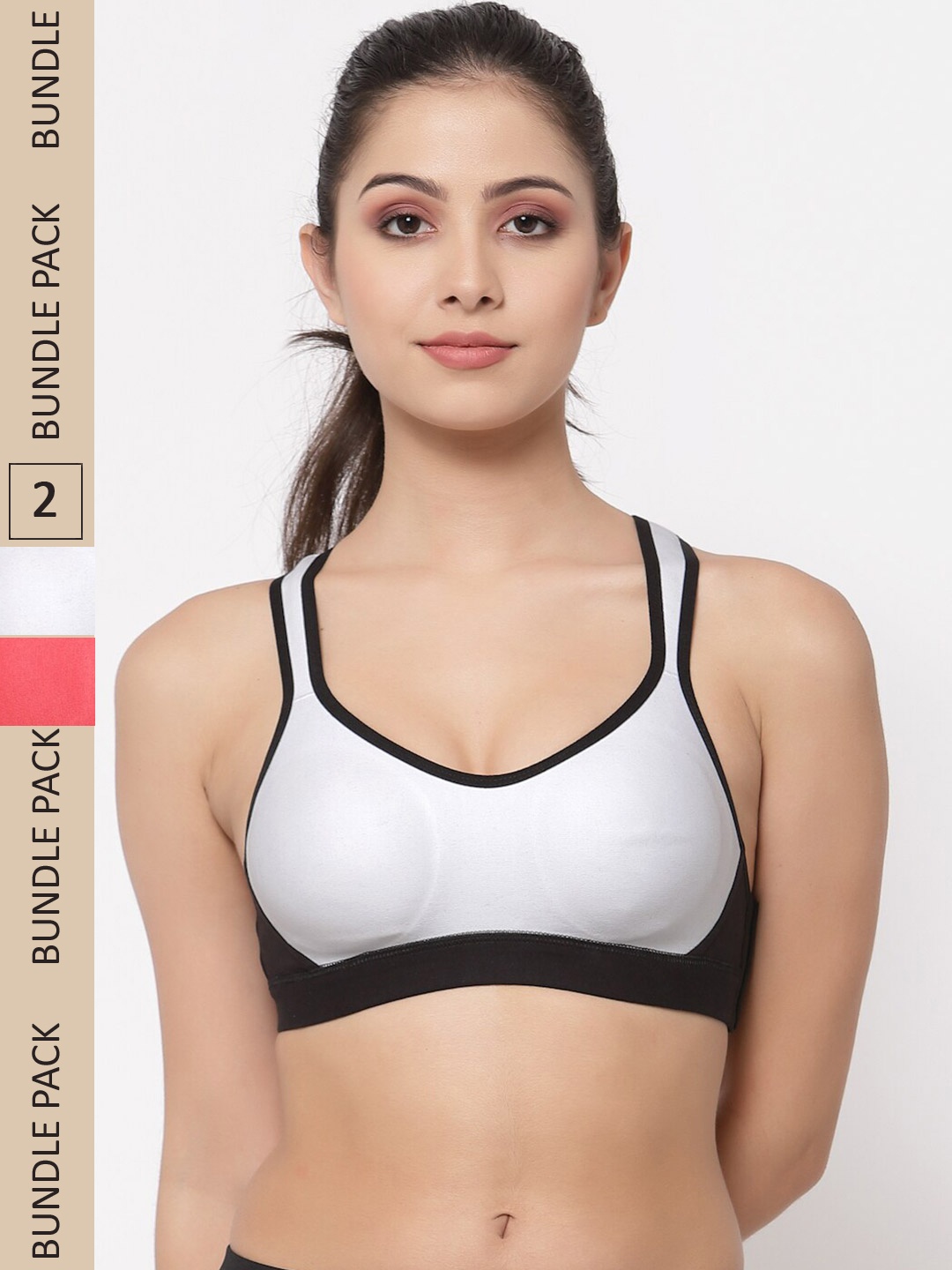 College Girl Pack of 2 Colourblocked Non Padded Non-Wired Seamless Workout Bra CG-SB70, White
College Girl Pack of 2 Colourblocked Non Padded Non-Wired Seamless Workout Bra CG-SB70, White