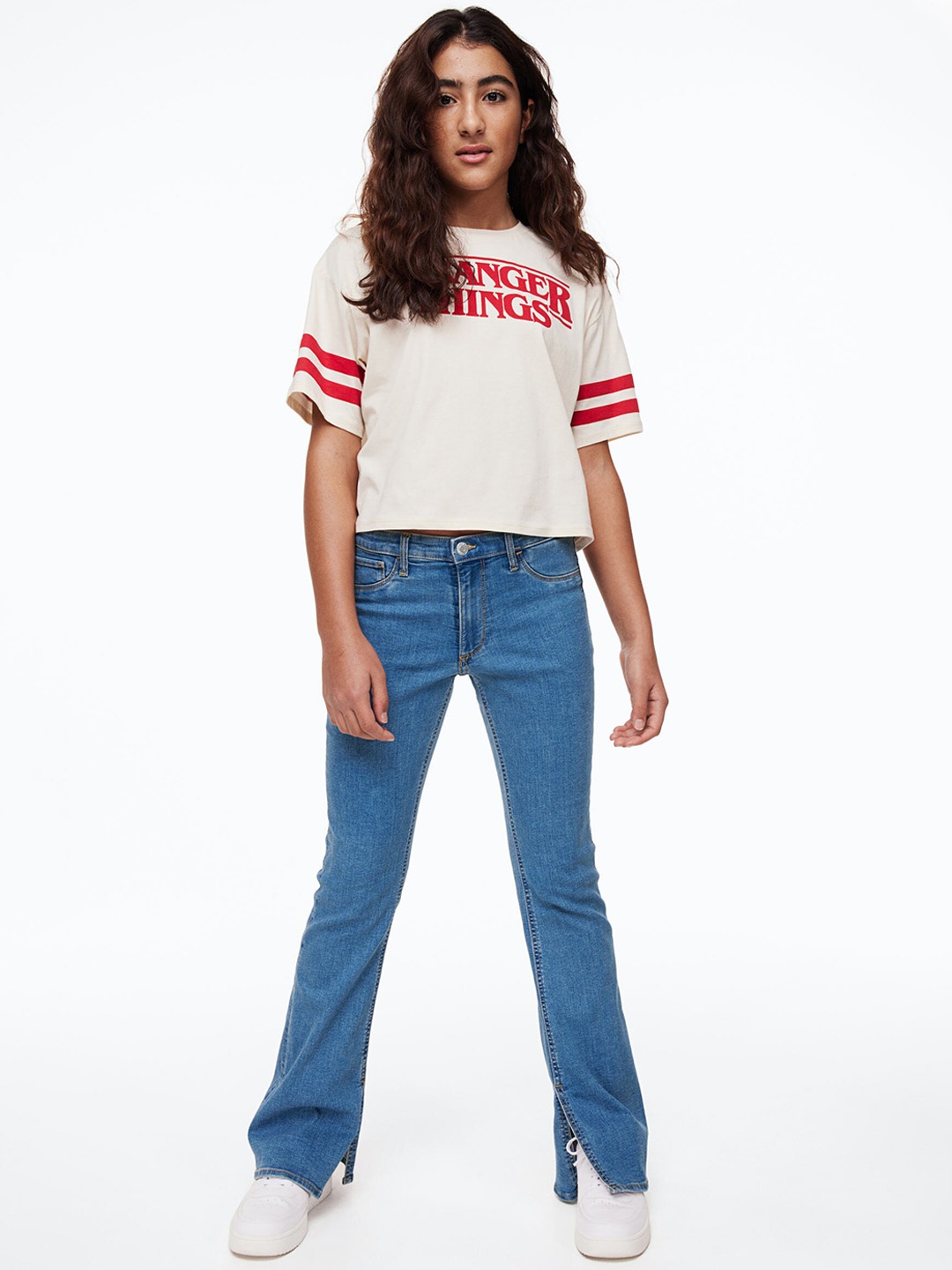 H&M Girls Superstretch Flare Fit Jeans, Blue