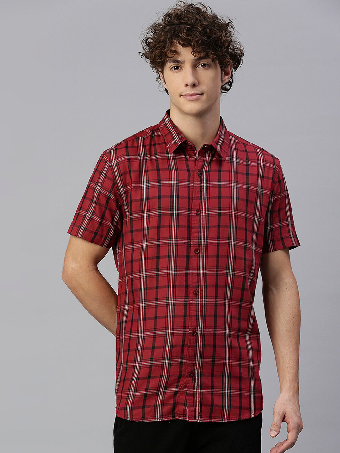 High Star Men Checked Cotton Slim Fit Casual Shirt, Maroon
High Star Men Checked Cotton Slim Fit Casual Shirt, Maroon