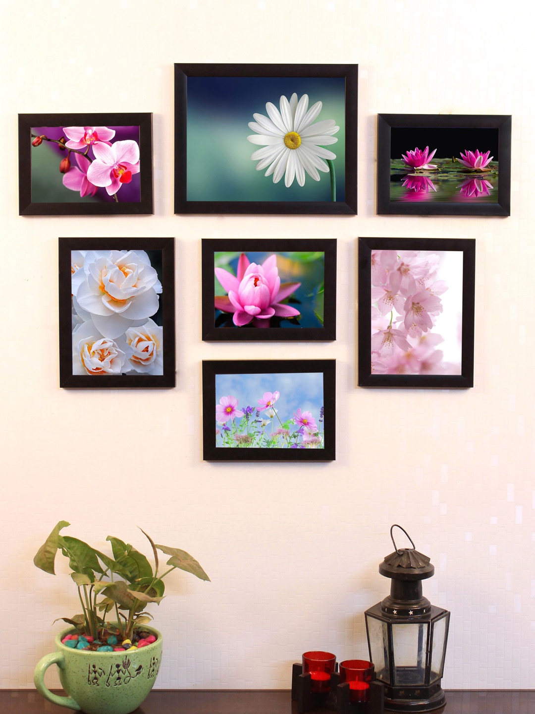 Art street Set of 7 Photo Frames, Black