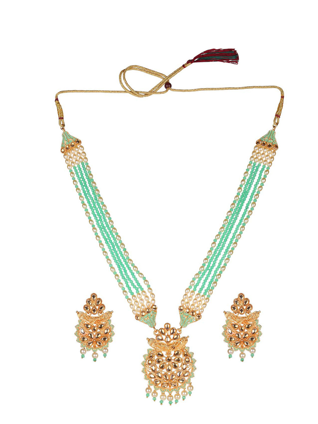 MAD CLUB Gold-Plated Kundan-Studded & Pearl Beaded Jewellery Set
MAD CLUB Gold-Plated Kundan-Studded & Pearl Beaded Jewellery Set