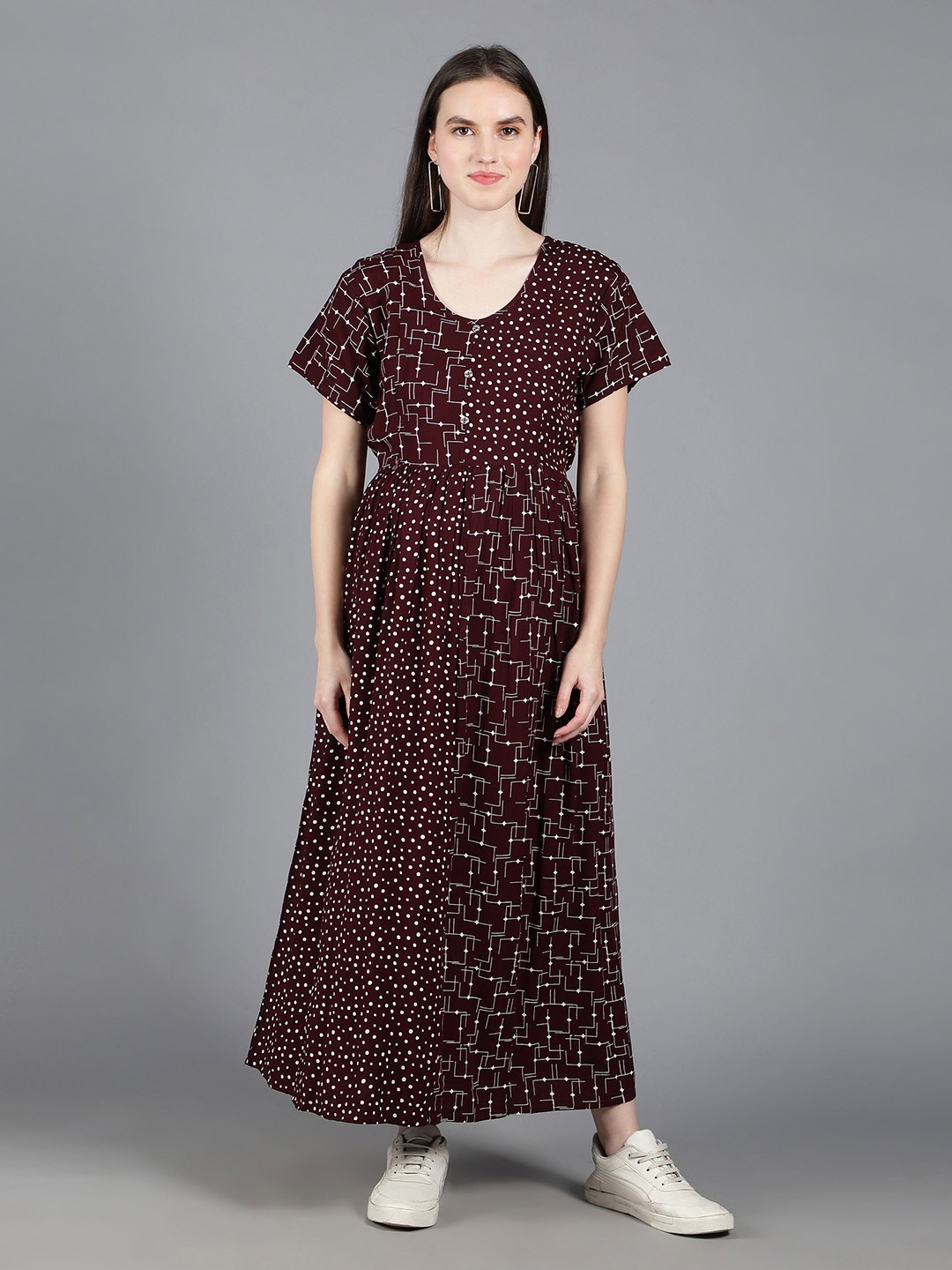 NIGHTSPREE Maternity Maxi Dress, Maroon