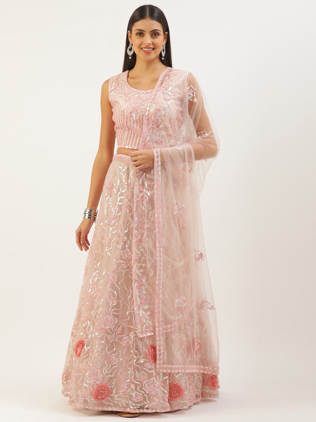panchhi Embellished Sequinned Semi-Stitched Lehenga & Unstitched Blouse With Dupatta, Coral
panchhi Embellished Sequinned Semi-Stitched Lehenga & Unstitched Blouse With Dupatta, Coral