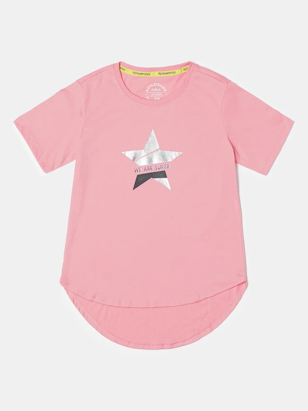 Jockey Girls Super Combed Cotton Printed Relaxed Fit Round Neck Short Sleeve Tshirt-AG70, Pink
Jockey Girls Super Combed Cotton Printed Relaxed Fit Round Neck Short Sleeve Tshirt-AG70, Pink